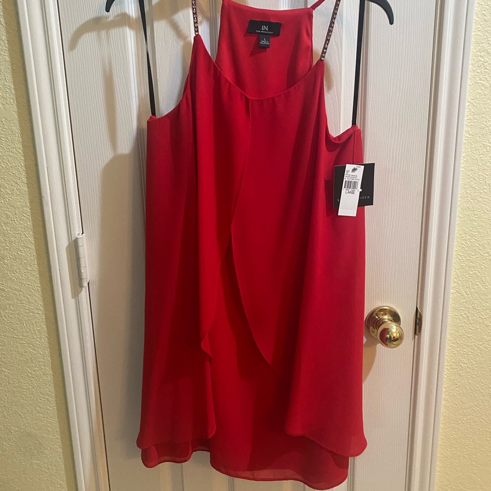 IN San Francisco Little Red Flirty Dress NWT Size Large